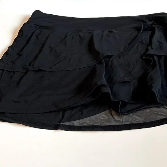 Coco Reef Women's Castaway Black Sway Mesh Layer Swim Skort black skirt short - Picture 7 of 8